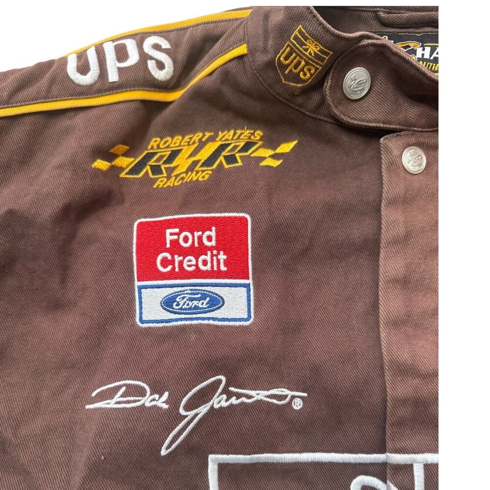 Vintage Dale Jarrett Chase Authentic Mens Drivers Line Jacket UPS Size L - Picture 4 of 16